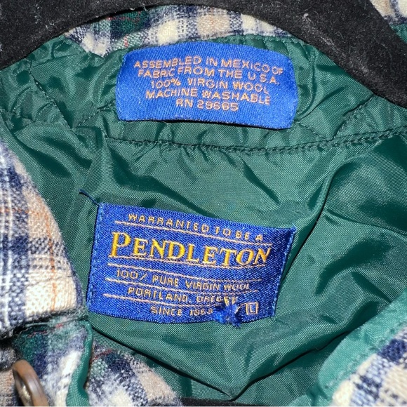 Pendleton Vintage Green Wool Plaid Flannel - Picture 6 of 6